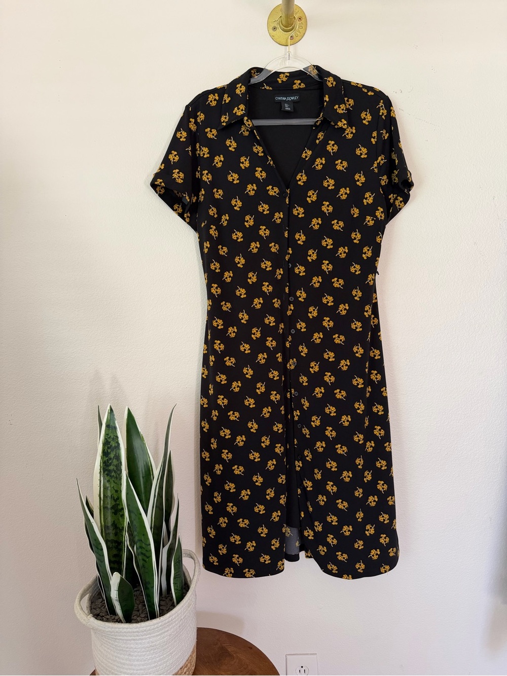 Cynthia Rowley, black and yellow floral dress